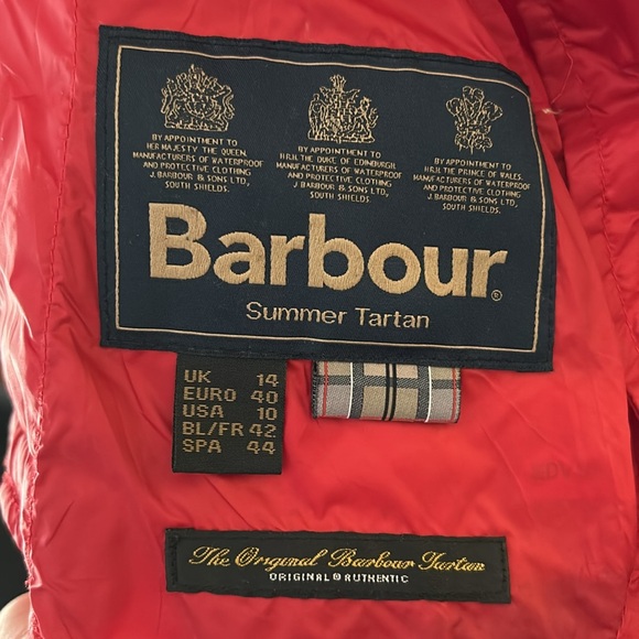 Barbour Summer Tartan jacket in red, for spring or fall - Picture 4 of 8